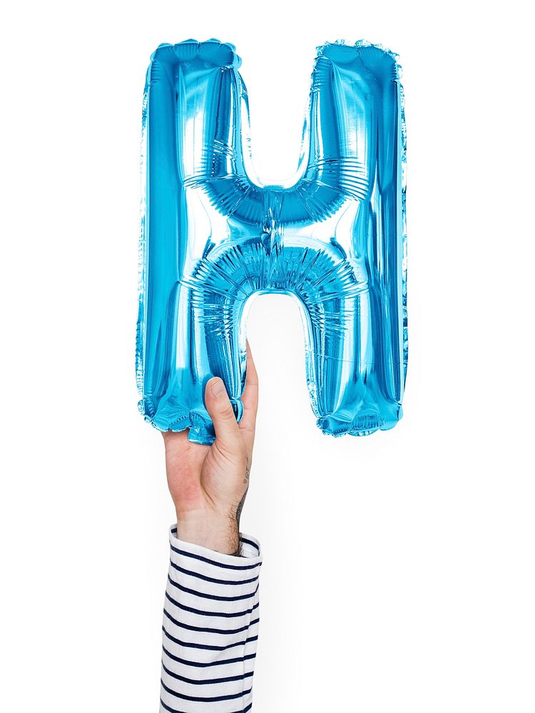 Capital letter H blue balloon