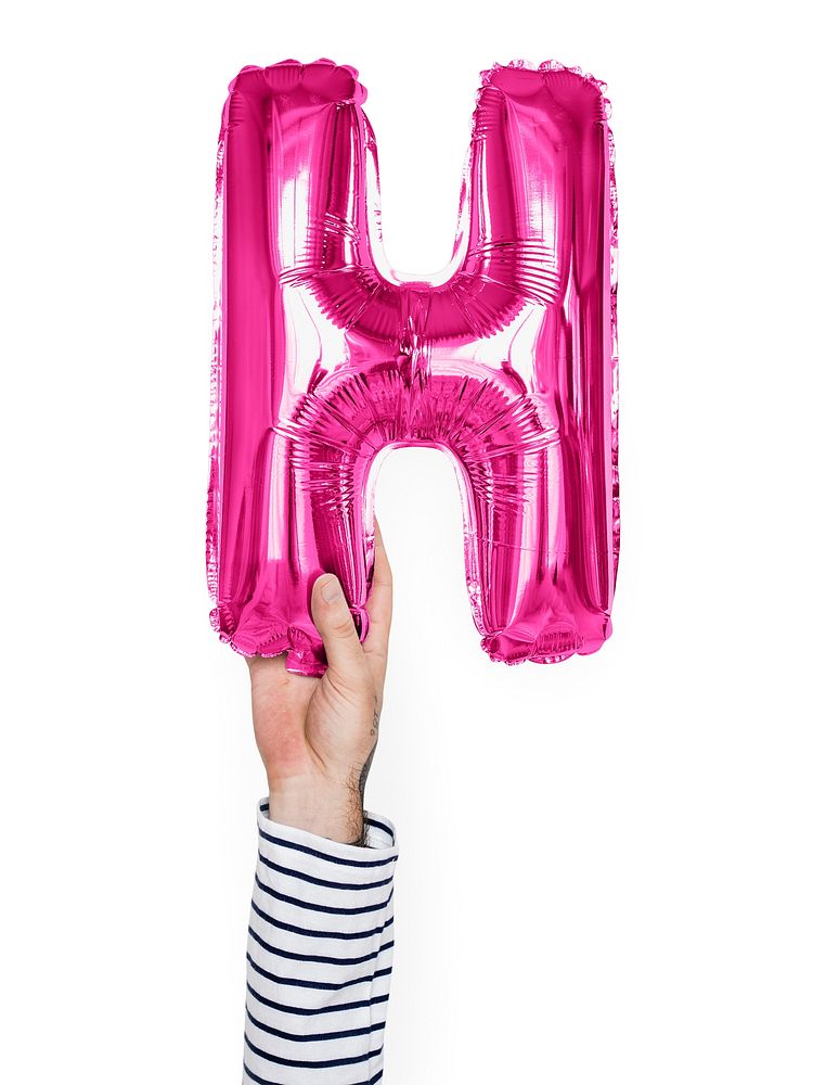 Capital letter H pink balloon