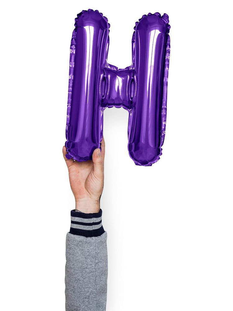 Capital letter H purple balloon