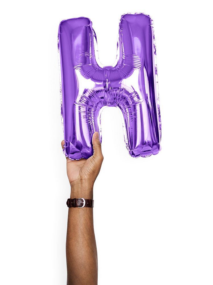 Capital letter H purple balloon