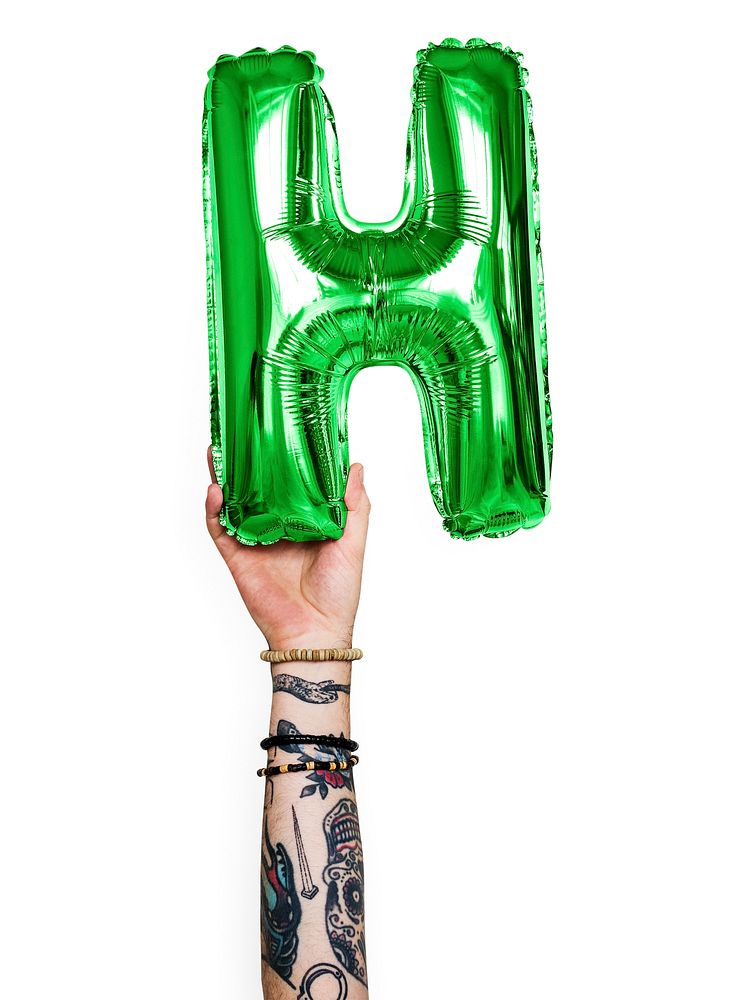 Capital letter H green balloon