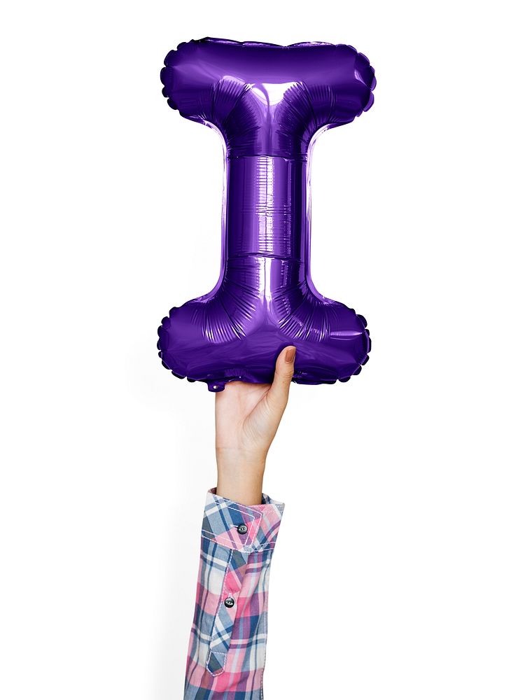 Capital letter I purple balloon