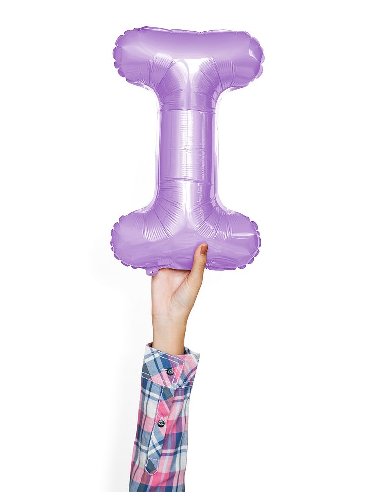 Capital letter I purple balloon