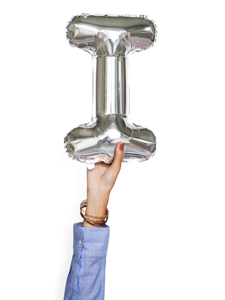 Capital letter I silver balloon