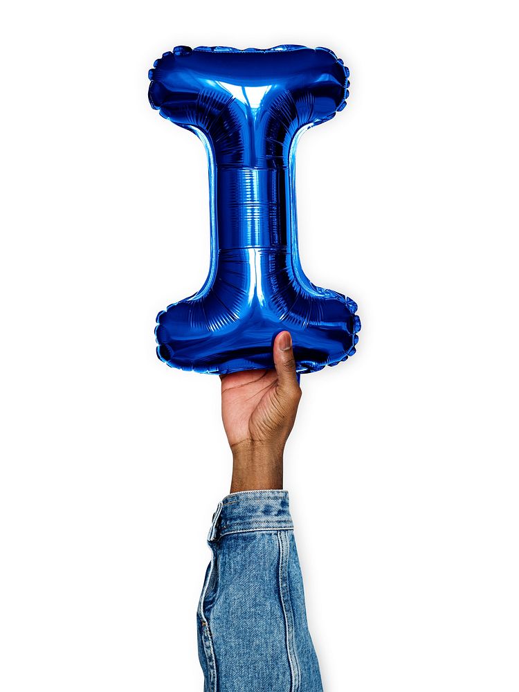 Capital letter I blue balloon