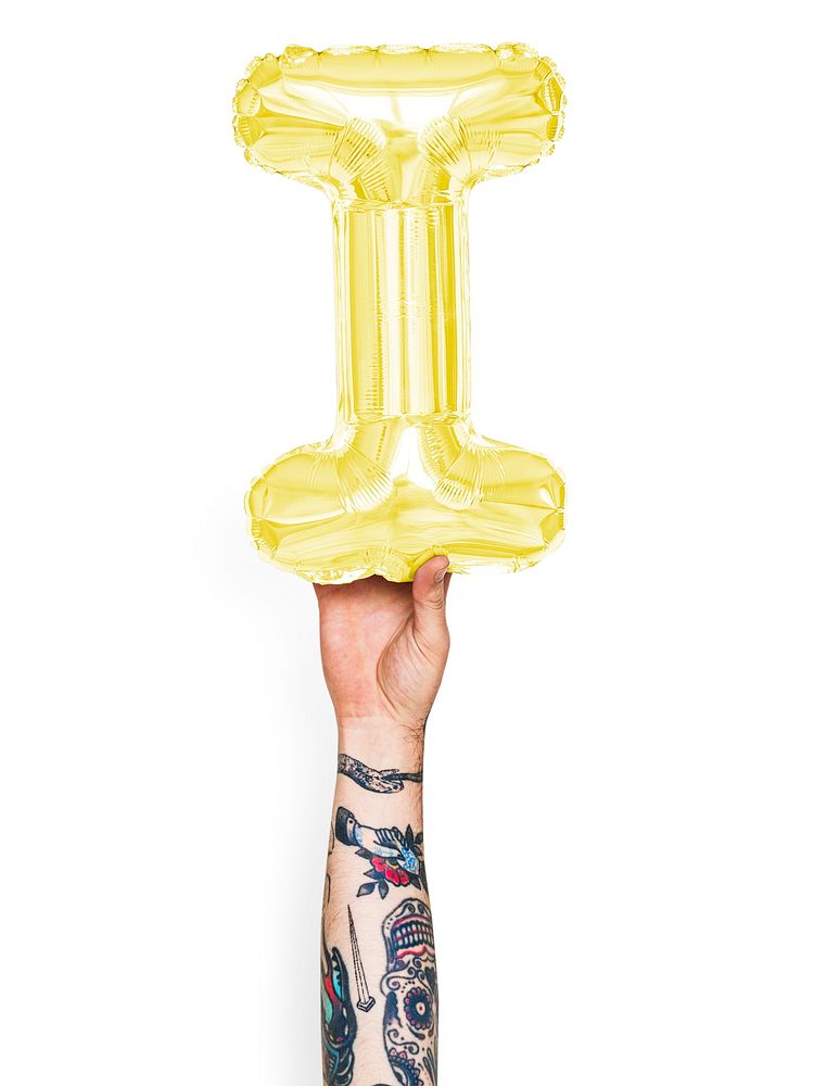 Capital letter I yellow balloon