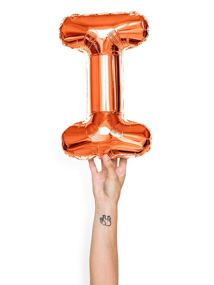 Capital letter I orange balloon