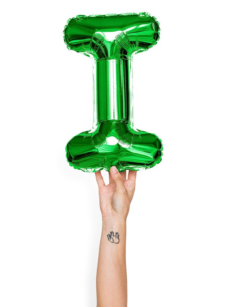 Capital letter I green balloon