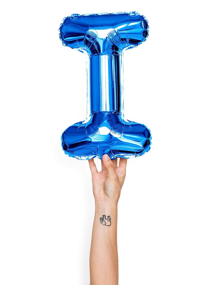 Capital letter I blue balloon