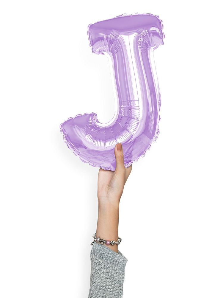 Capital letter J purple balloon