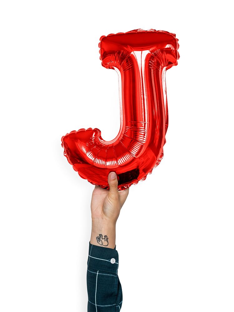 Capital letter J red balloon