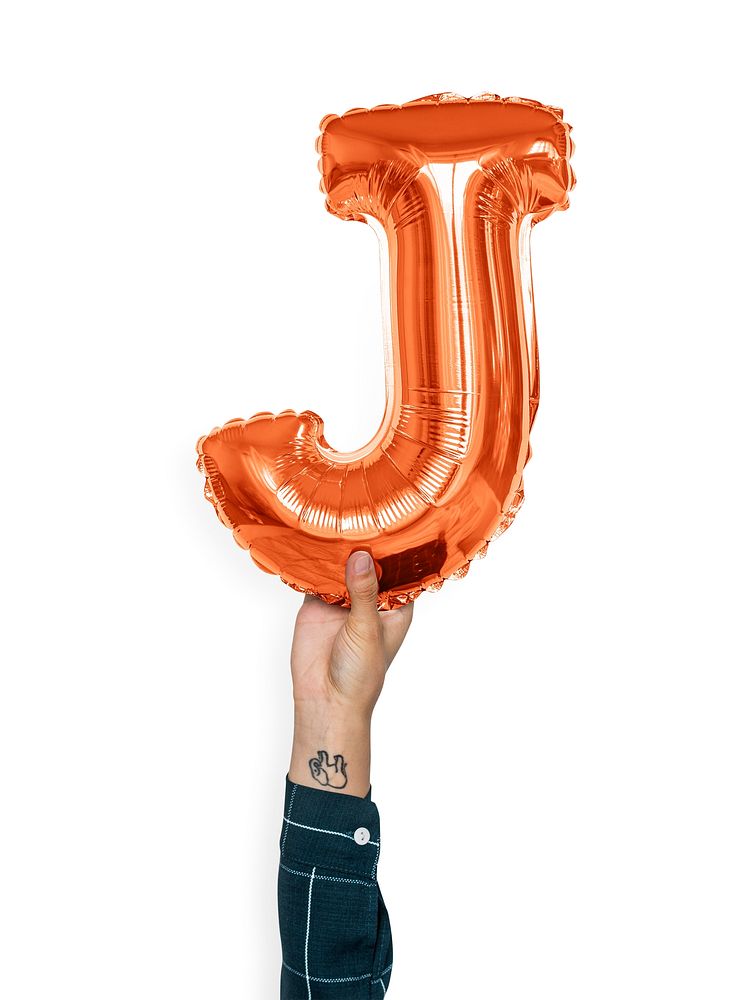 Capital letter J orange balloon