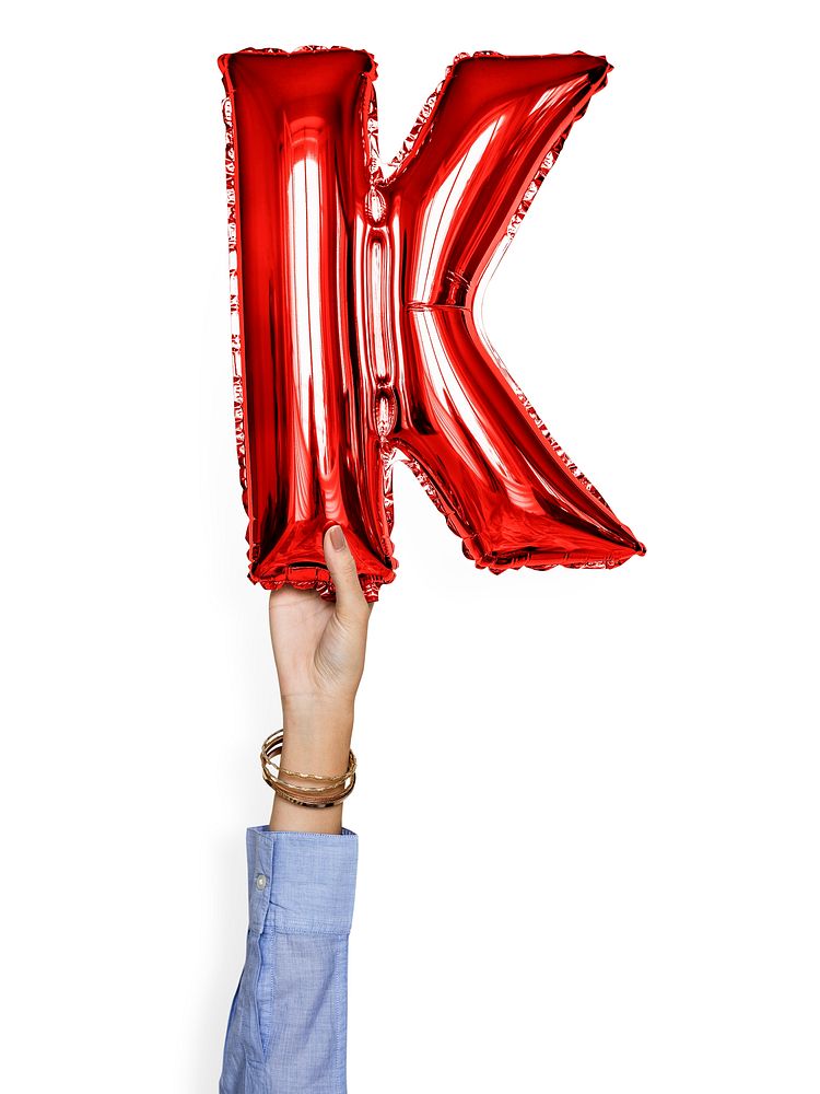 Capital letter K red balloon