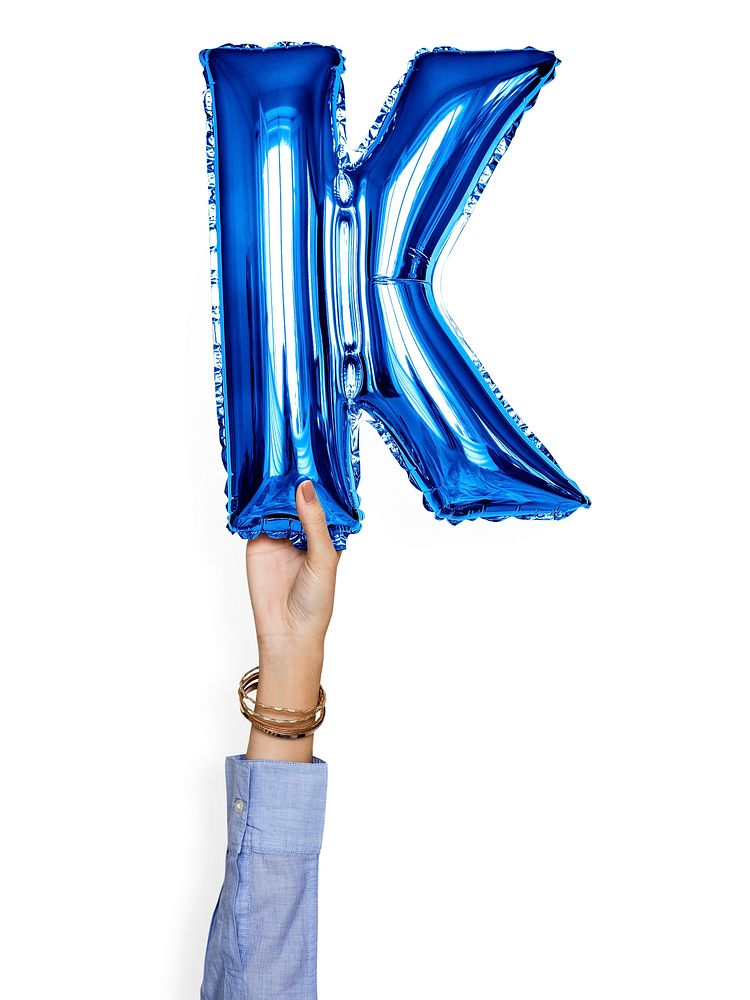 Capital letter K blue balloon