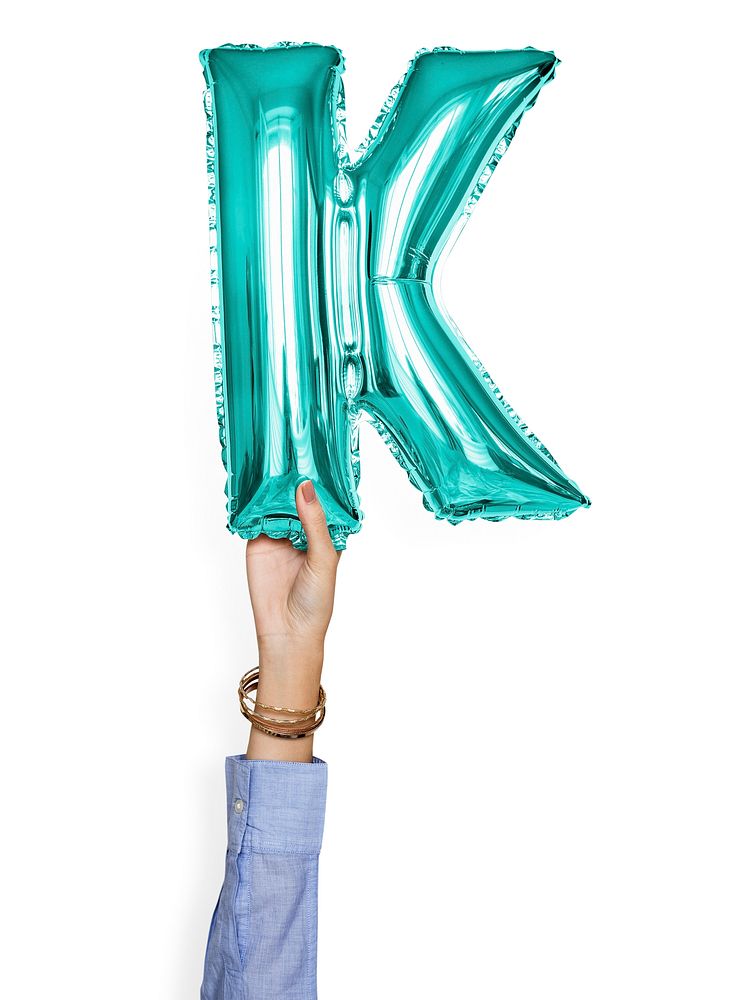 Capital letter K green balloon