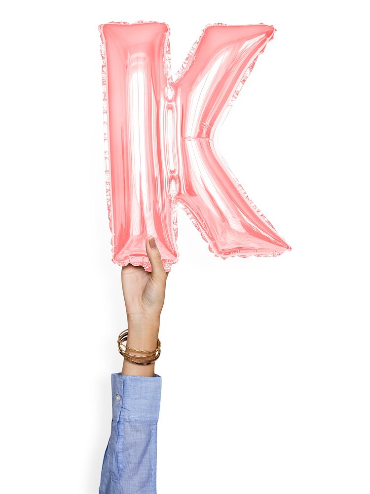 Capital letter K pink balloon