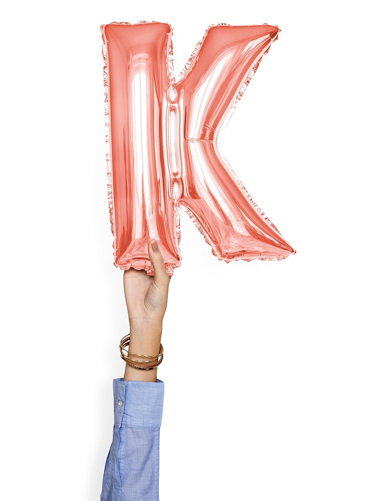 Capital letter K pink balloon