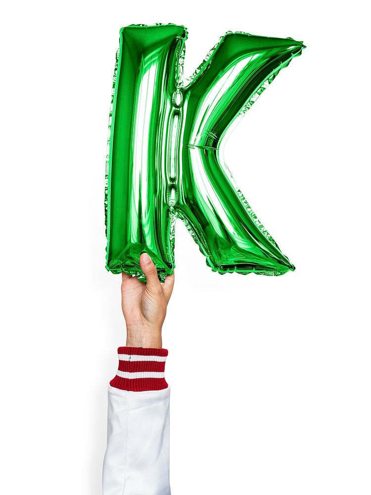 Capital letter K green balloon