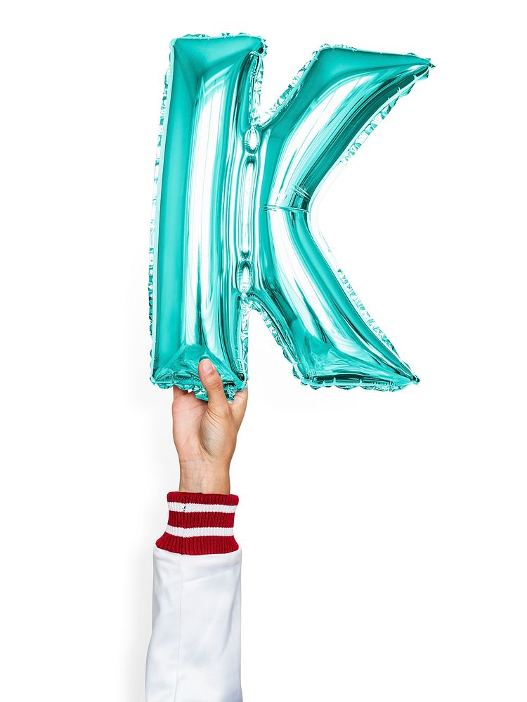 Capital letter K green balloon