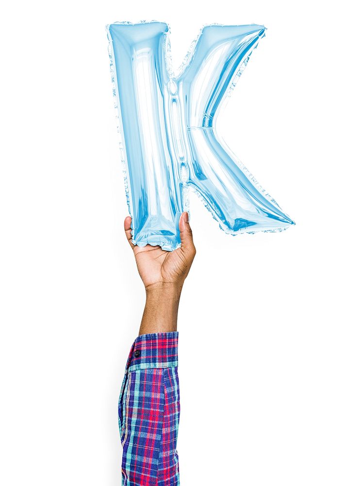 Capital letter K blue balloon