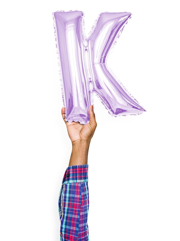 Capital letter K purple balloon