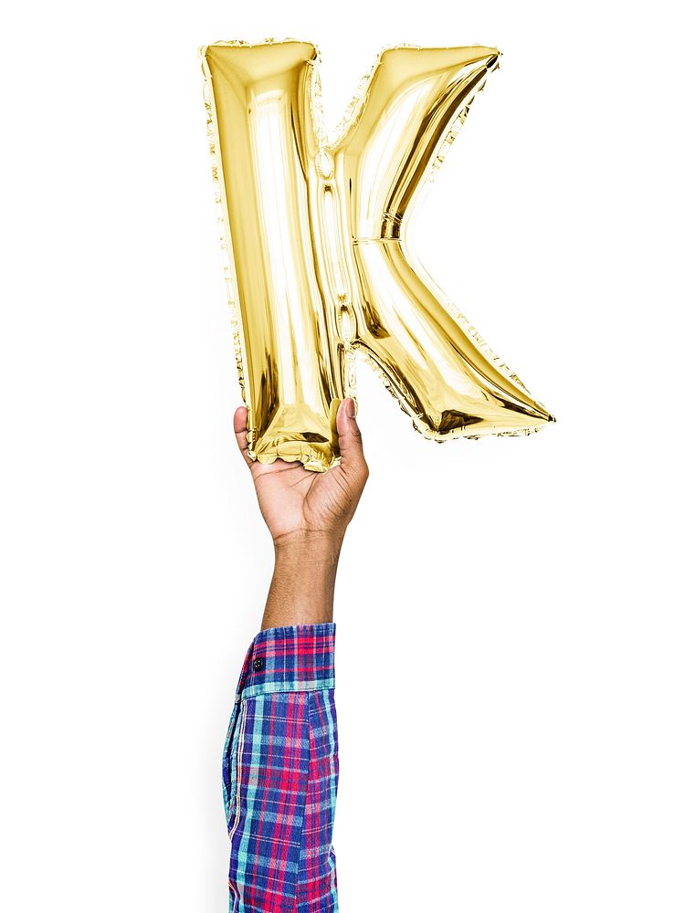 Capital letter K yellow balloon