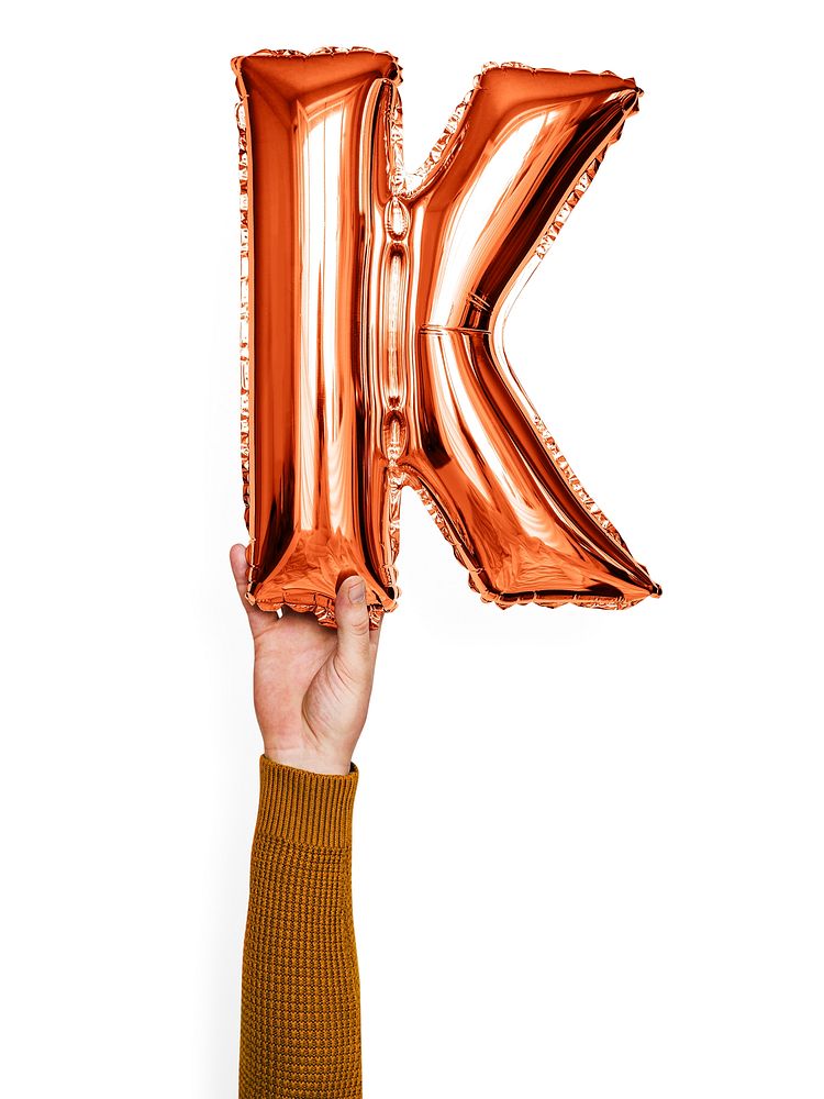 Capital letter K orange balloon