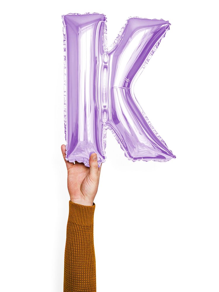 Capital letter K purple balloon