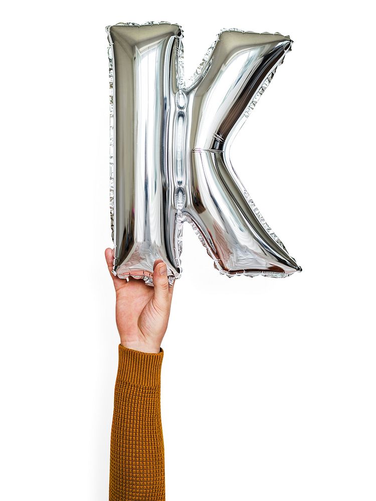 Capital letter K silver balloon