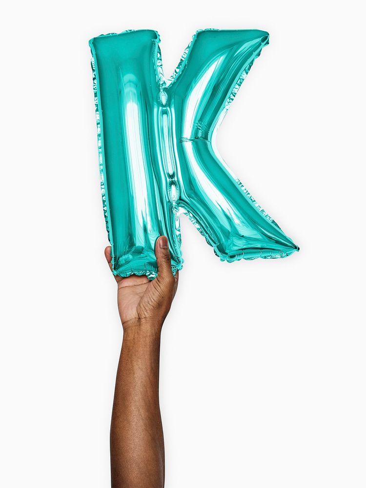 Capital letter K green balloon