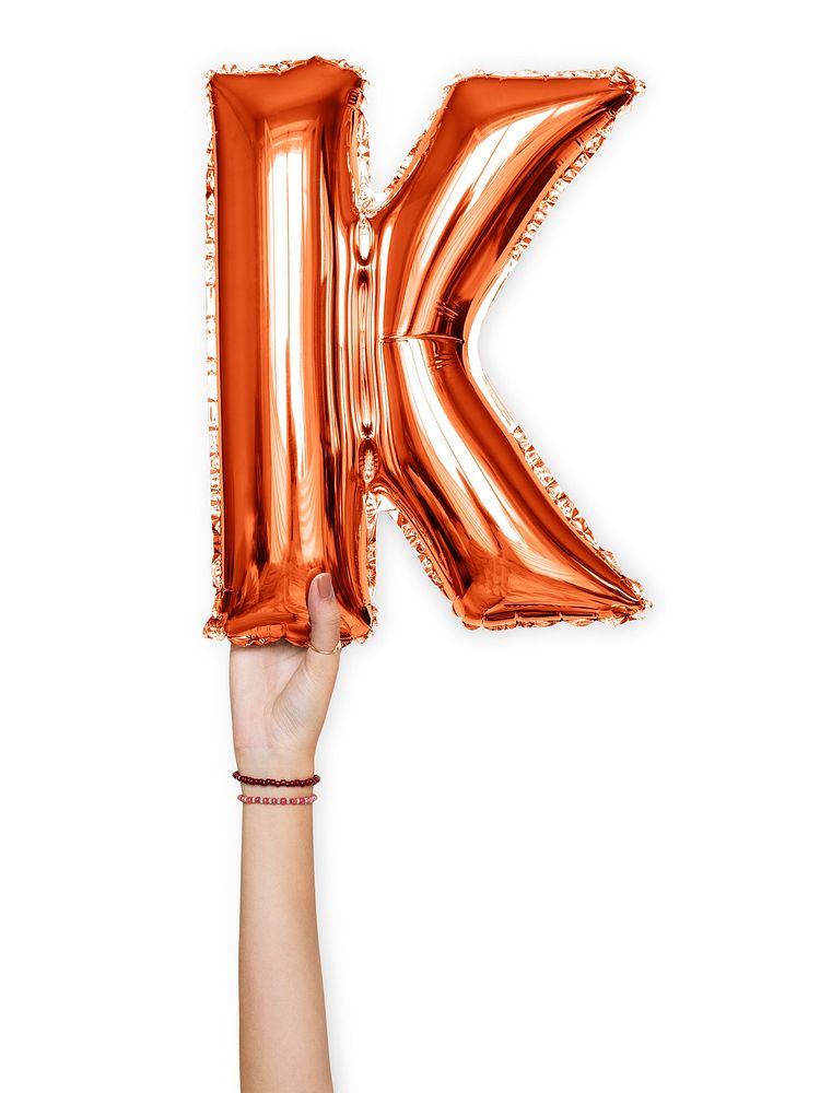 Capital letter K orange balloon