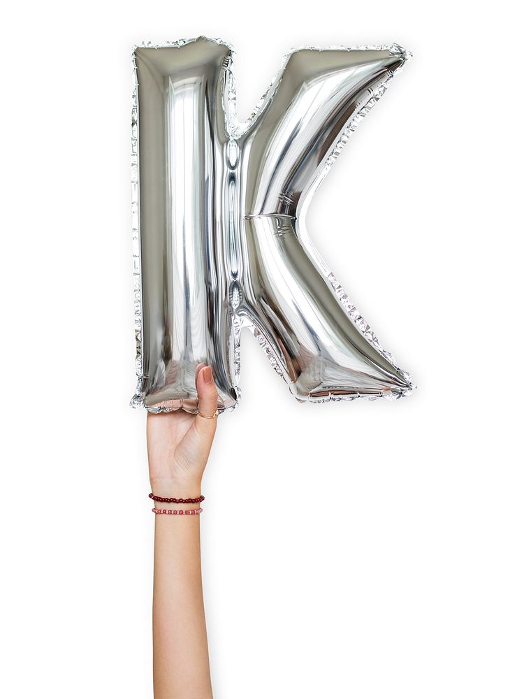 Capital letter K silver balloon