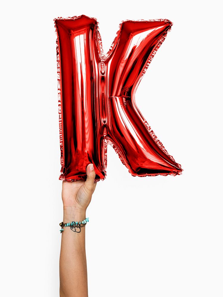 Capital letter K red balloon