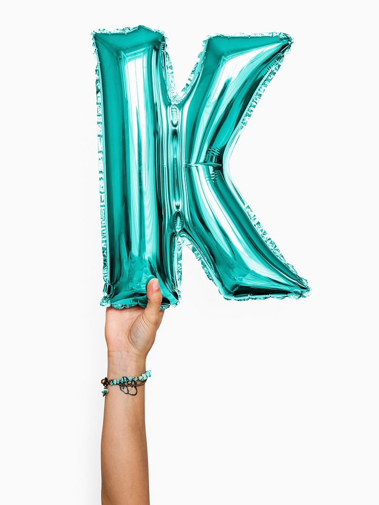 Capital letter K green balloon