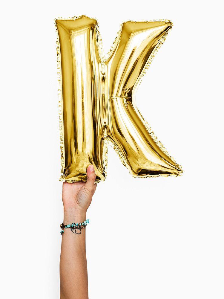 Capital letter K yellow balloon