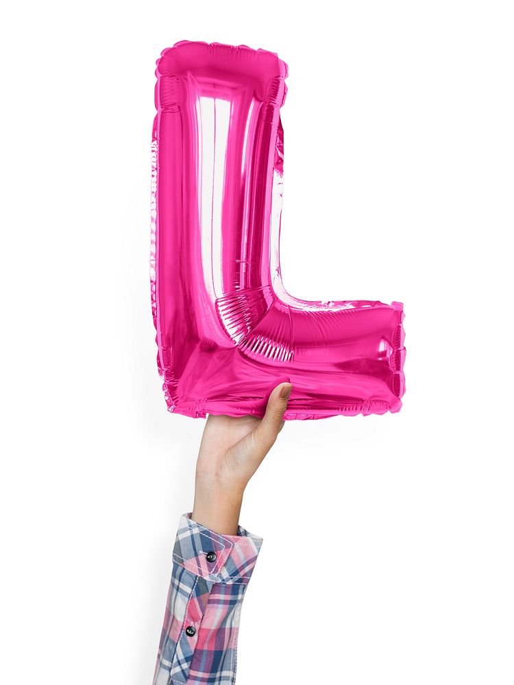 Capital letter L pink balloon