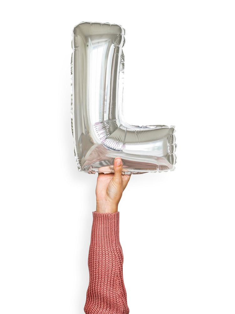 Capital letter L silver balloon