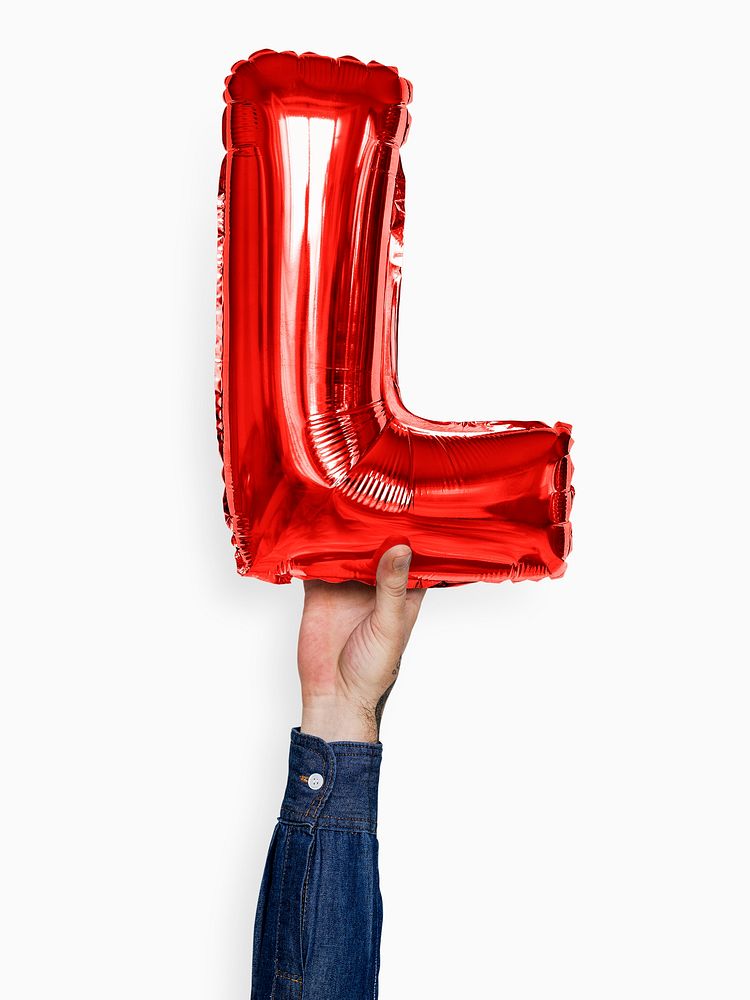 Capital letter L red balloon