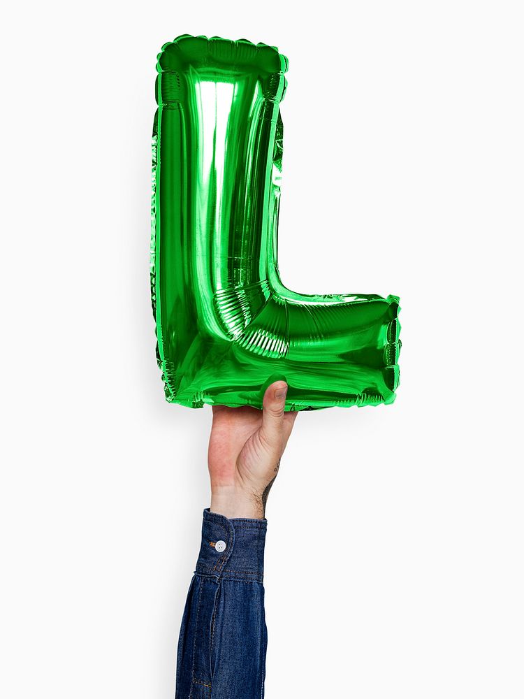 Capital letter L green balloon