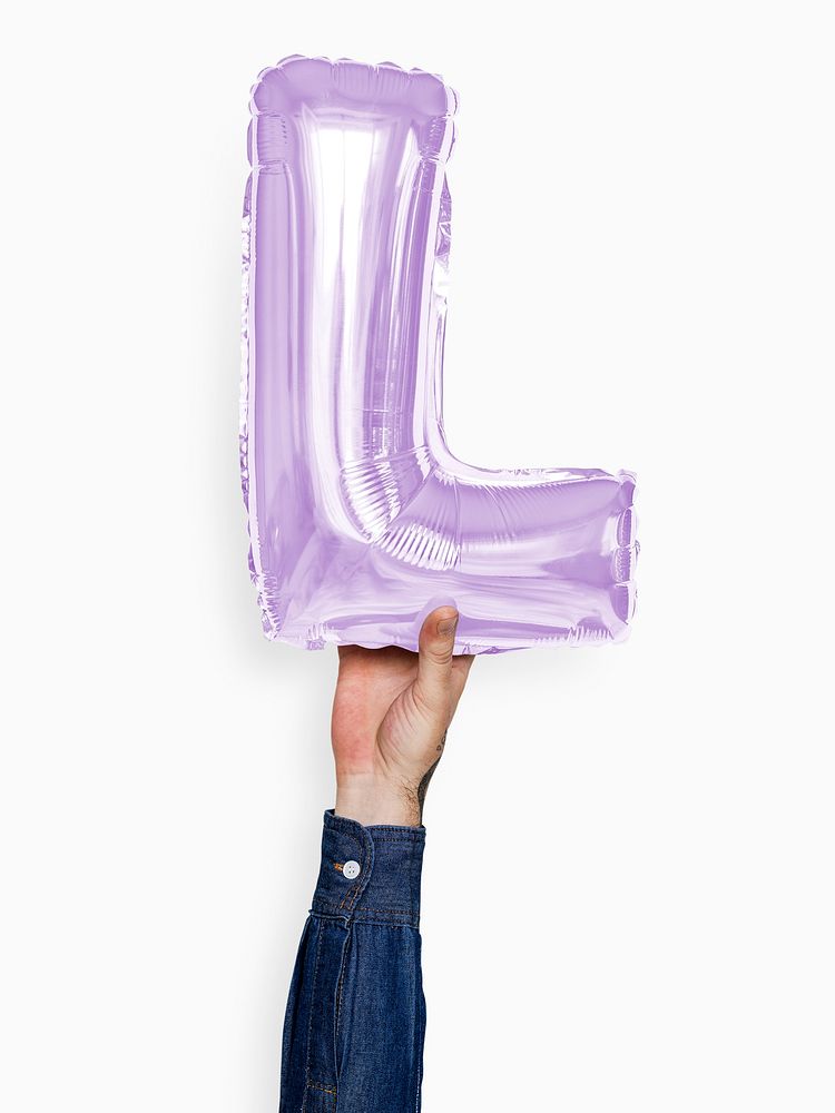 Capital letter L purple balloon