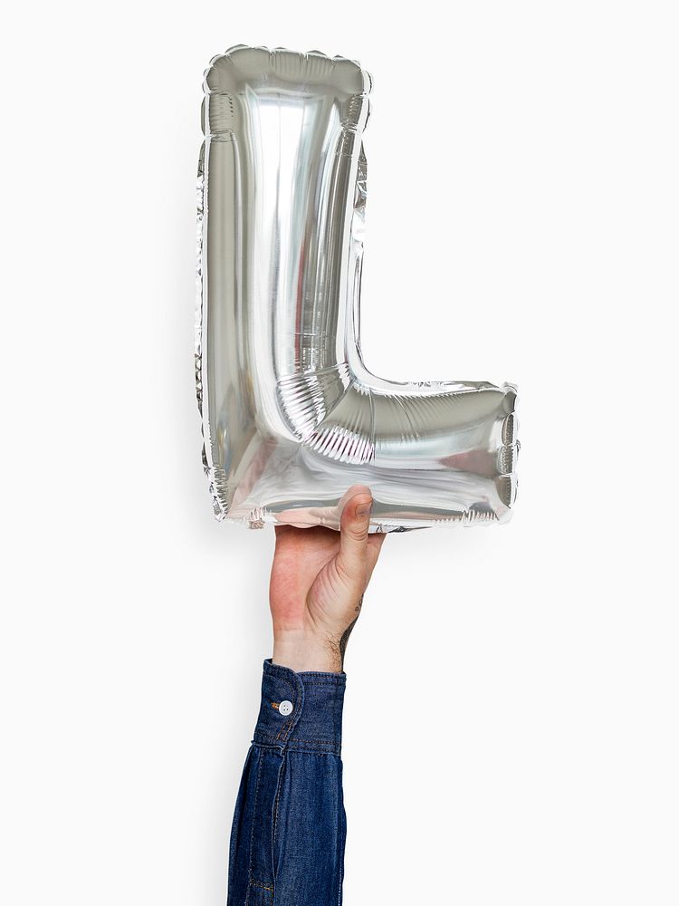 Capital letter L silver balloon