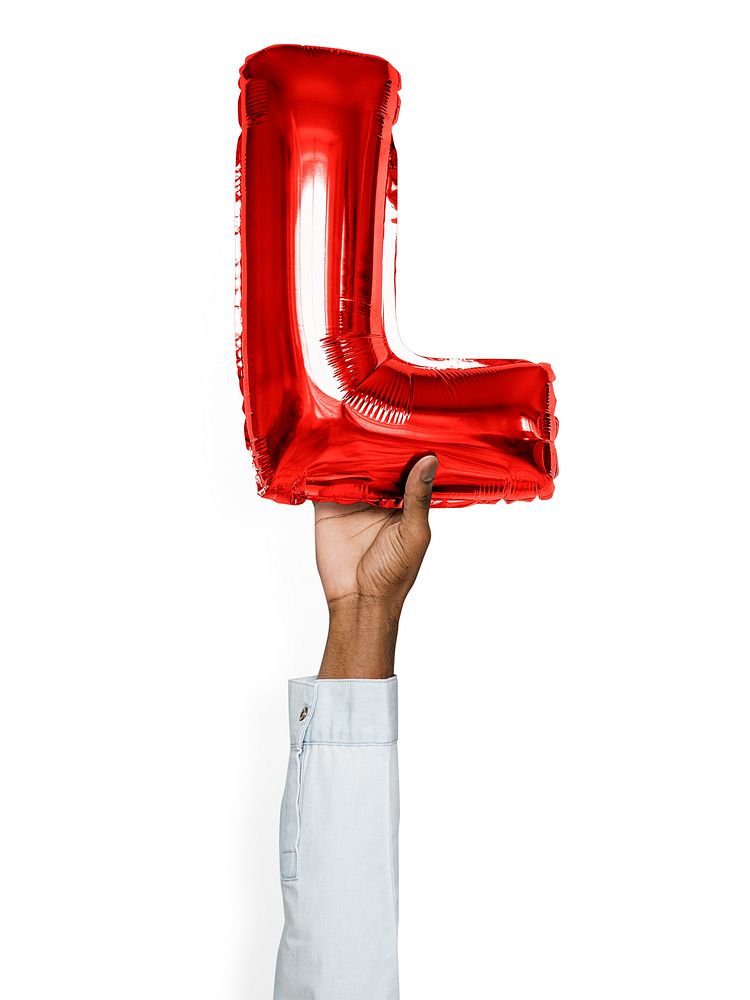 Capital letter L red balloon
