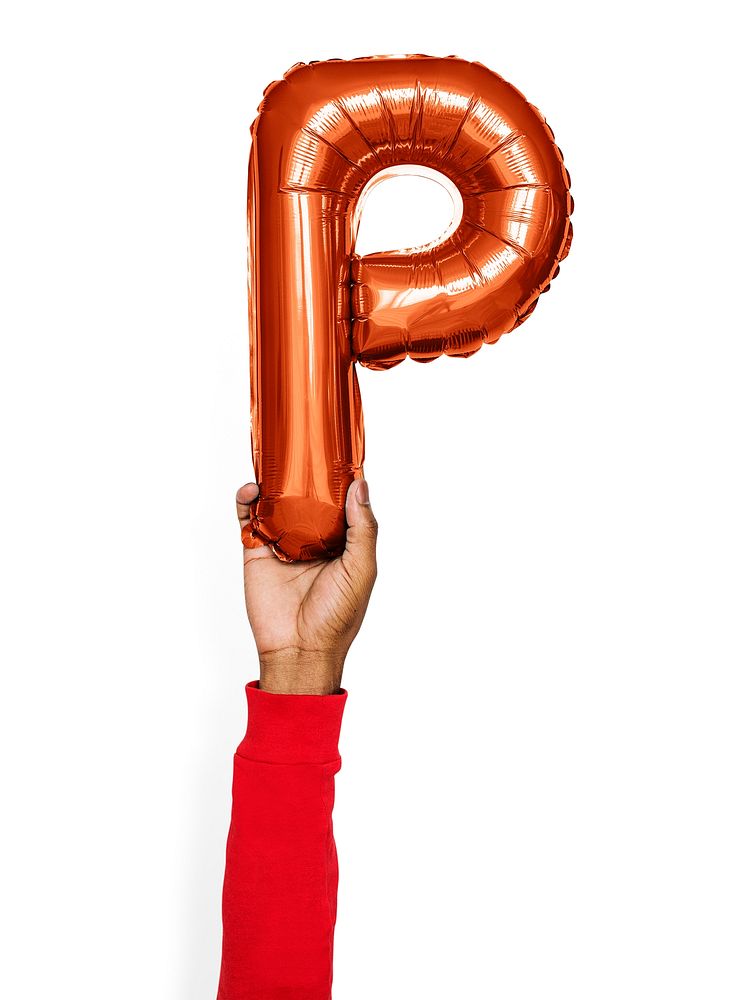 Capital letter P orange balloon