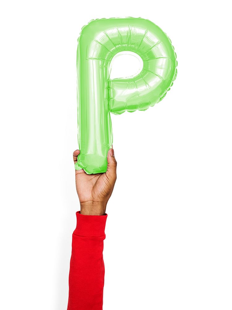 Capital letter P green balloon