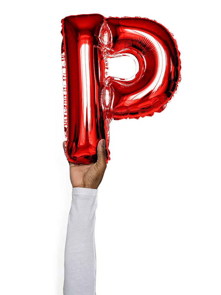 Capital letter P red balloon