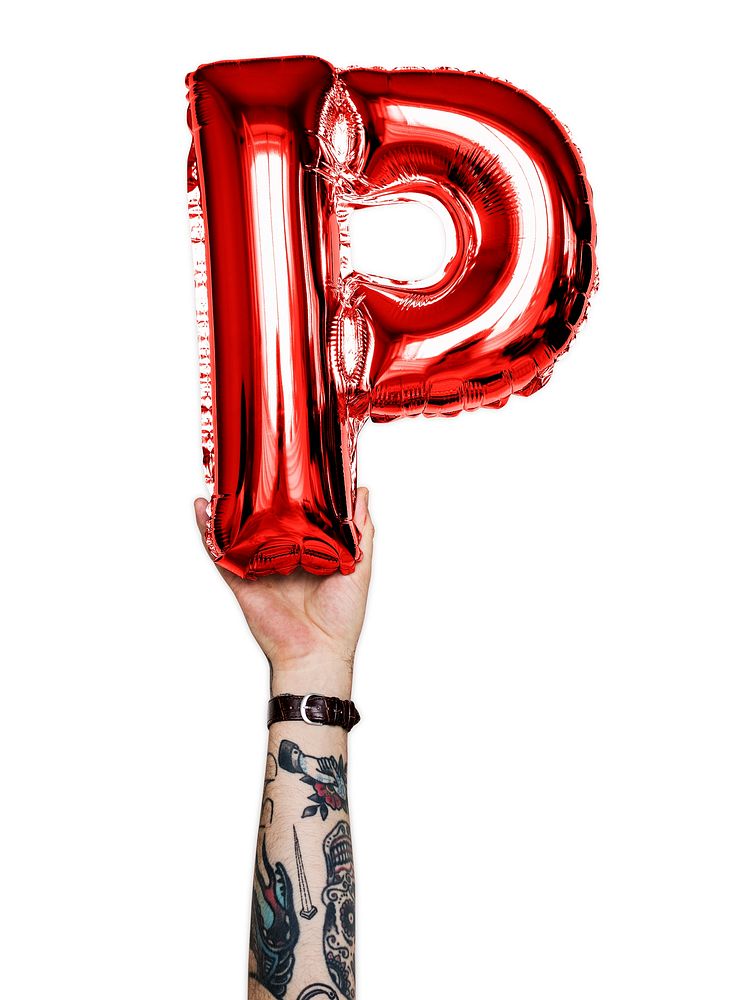 Capital letter P red balloon