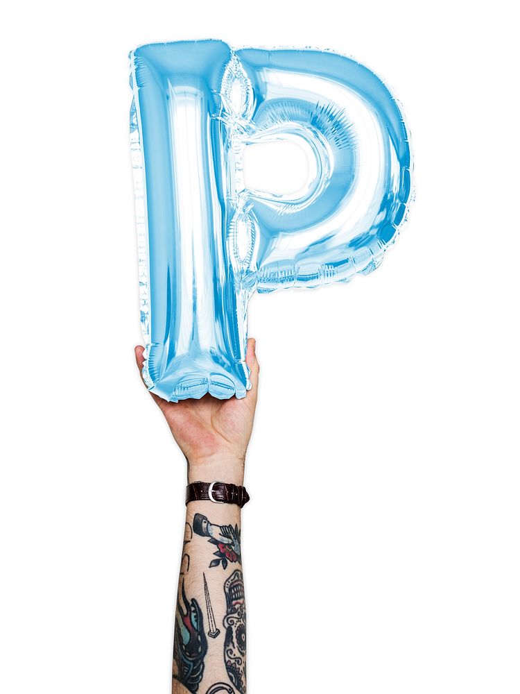 Capital letter P blue balloon