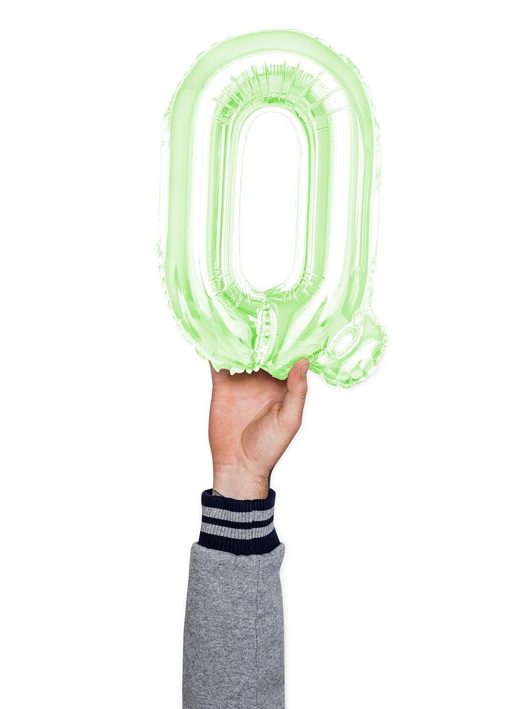 Capital letter Q green balloon
