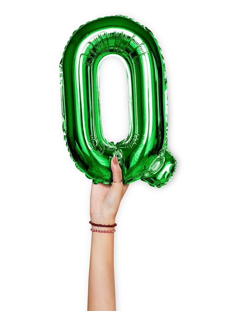 Capital letter Q green balloon