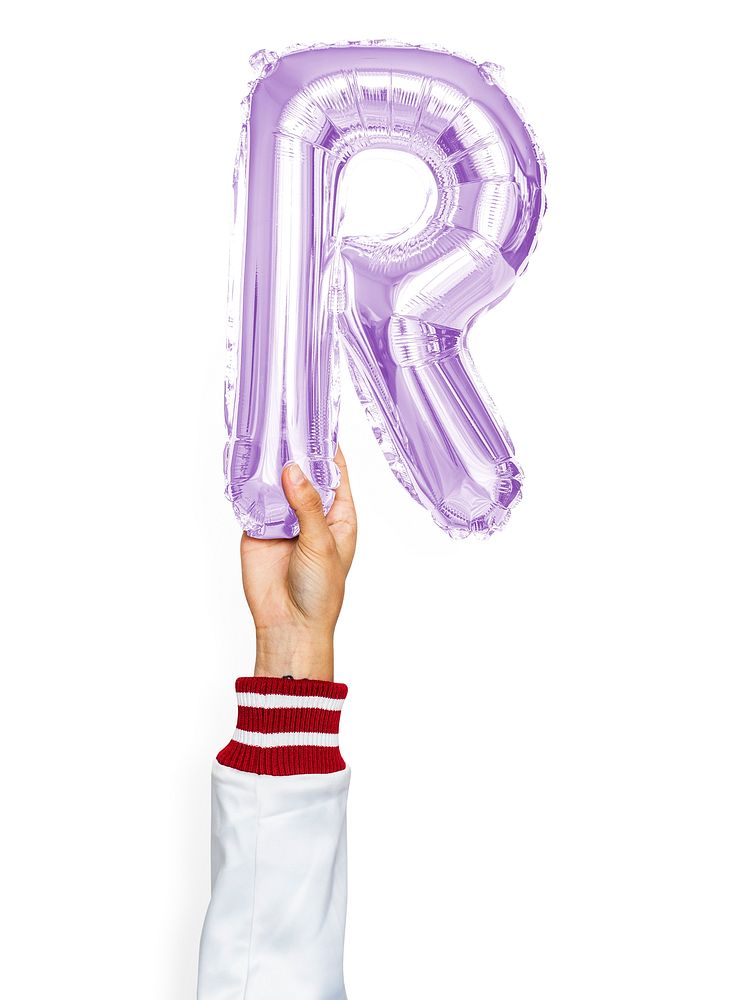 Capital letter R purple balloon